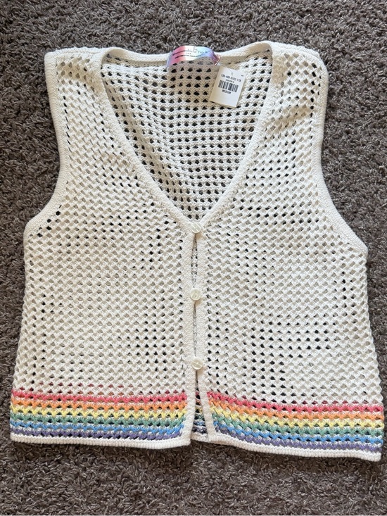 Abercrombie & Fitch Sweaters - NWT Abercrombie Pride Trevor Project Rainbow Crochet Vest